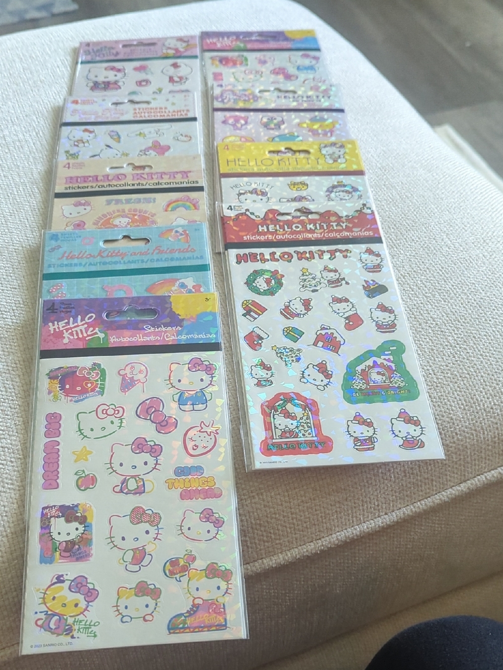Hello Kitty Assorted Sticker Bundle - Pink, Yellow, Blue Accents